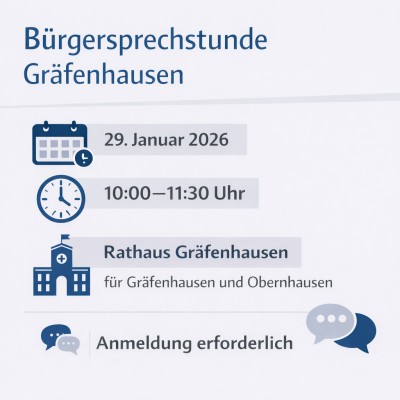 Bürgersprechstunde in Gräfenhausen am 29. Januar 2026